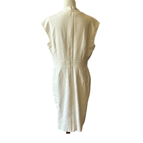 CARLISLE DRESS 12 IVORY PENCIL WAIST TIE DETAIL LINED SUMMER PARTY WEDDING GUEST - Picture 5 of 11